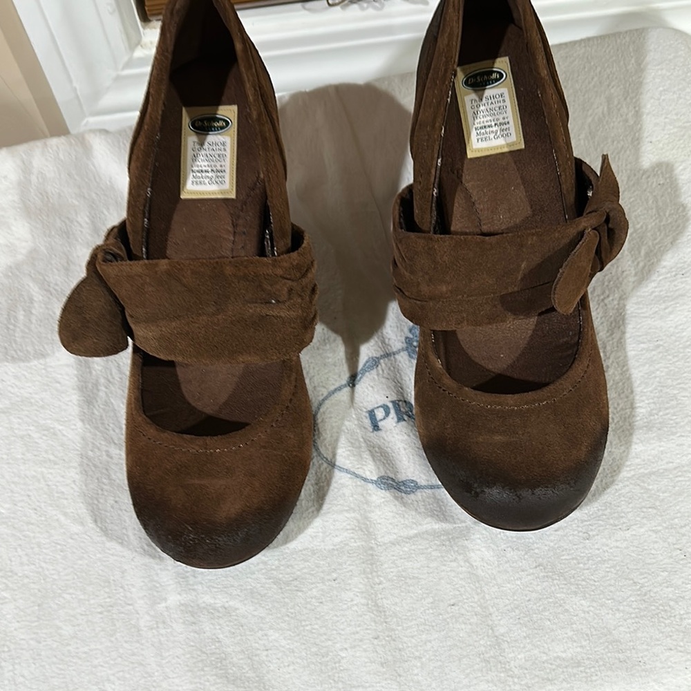 Clarks Chocolate Suede Mary Jane Shoes